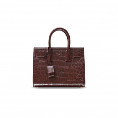 YSL SAC DE JOUR IN CROCODILE-EMBOSSED LEATHER – BABY 421863 (26*20.5*12.5cm)